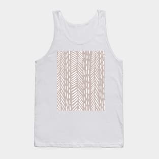 Abstract herringbone pattern - beige and white Tank Top